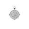 Silver coin pendant featuring morning glory design