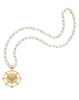 Grace owl coin pendant on the drawn link chain