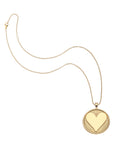 Gold heart coin pendant on classic rolo chain