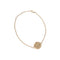 Gold chain bracelet with small gold coin with design of four quadrants of flowers