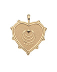 Gold Heart Pendant with moon and star logo and word HOPE underneath (back)