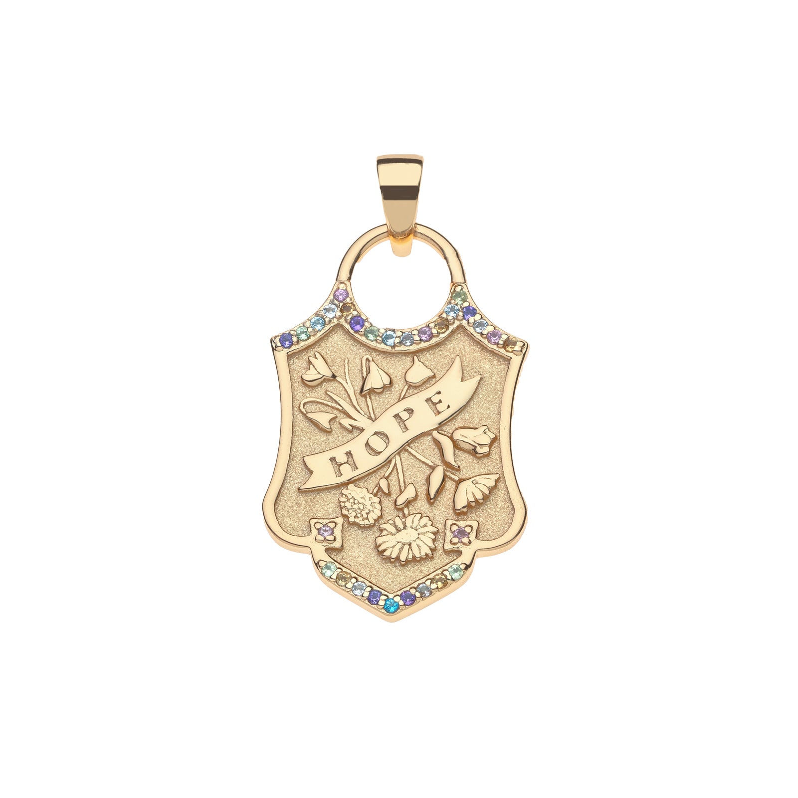 Pendant Coin Necklace with Symbol and Inspired Word - HOPE – Jane