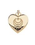 Back of gold heart pendant features moon and star logo and the word HOPE
