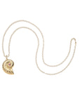 Gold nautilus pendant on the mini twist chain