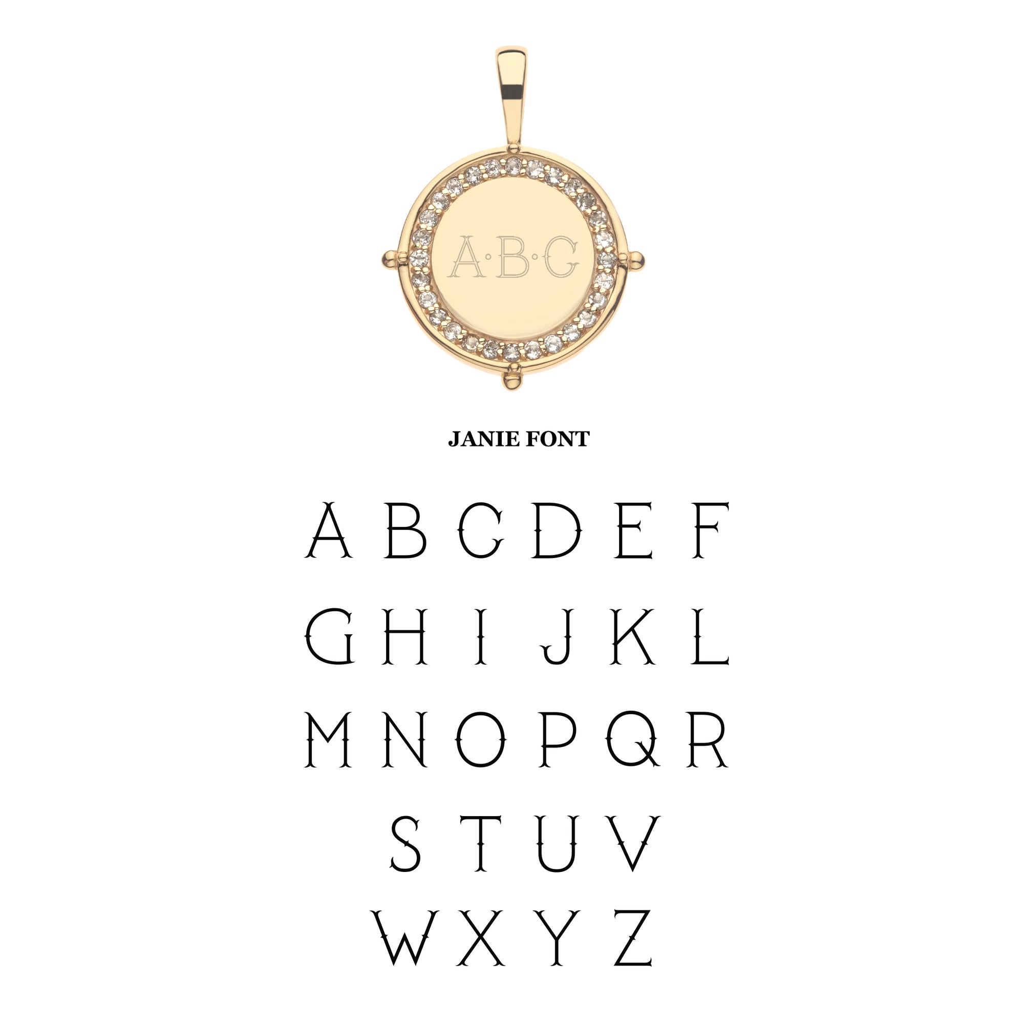 Gold engravable petite coin with Janie font option