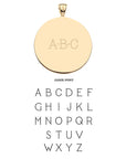 Gold engravable pendant with Janie font option
