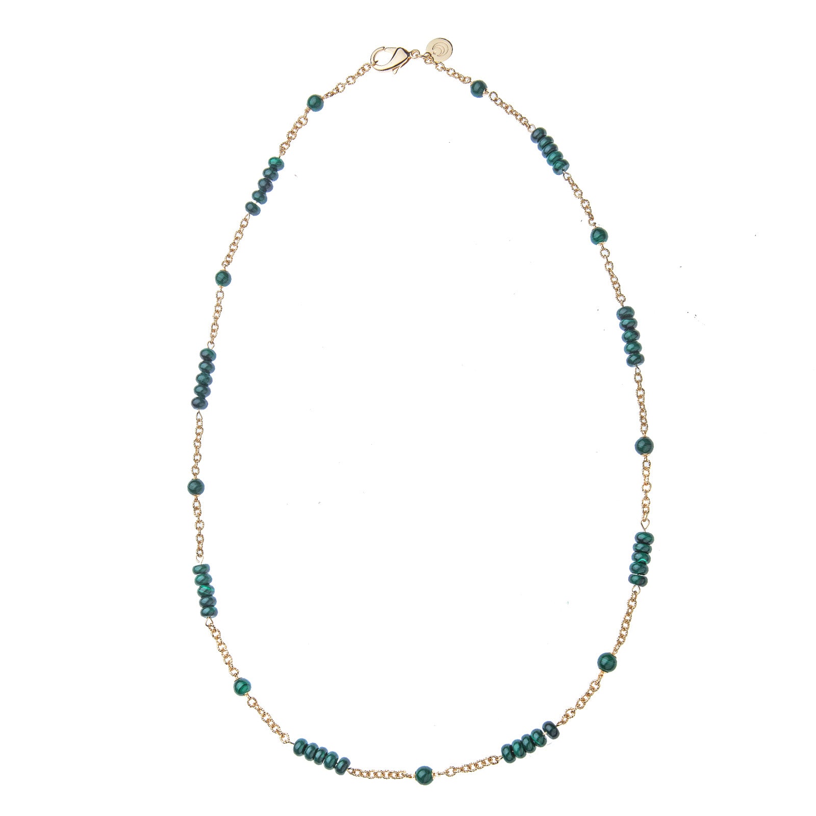 Jewel Box Carved Malachite Station Necklace