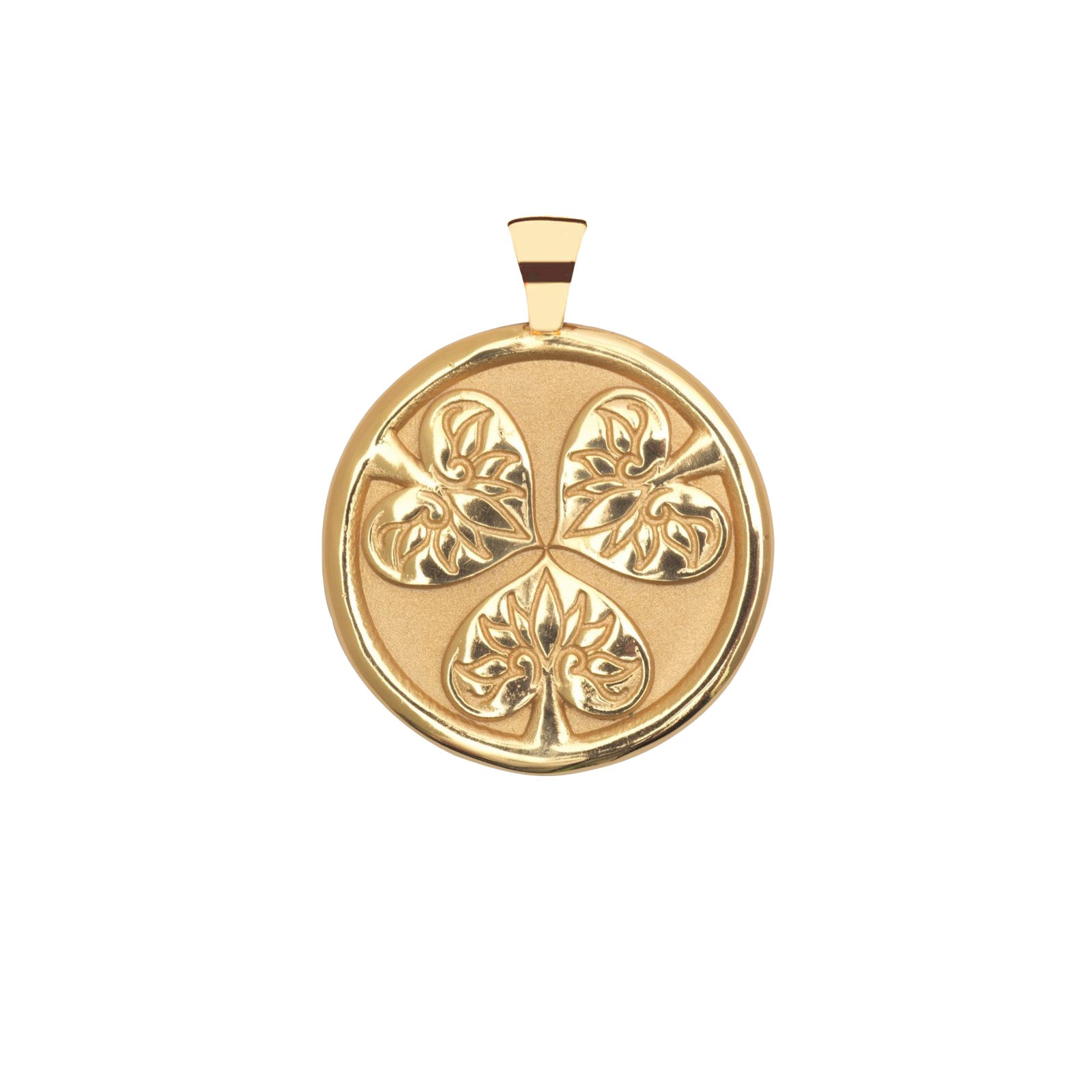 Gold Coin Featuring 3 hollyhock leaves