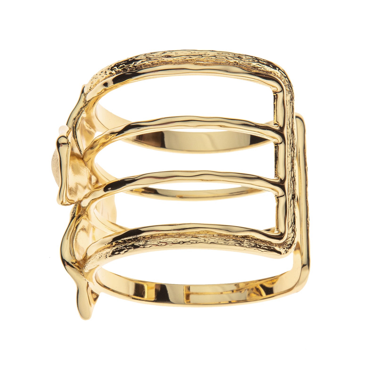 Side view of gold dogwood cuff