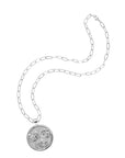 Silver Joy Coin on Gold Drawn Link Chain