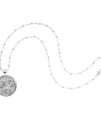 Silver Joy Coin on Satellite Beaded Chain