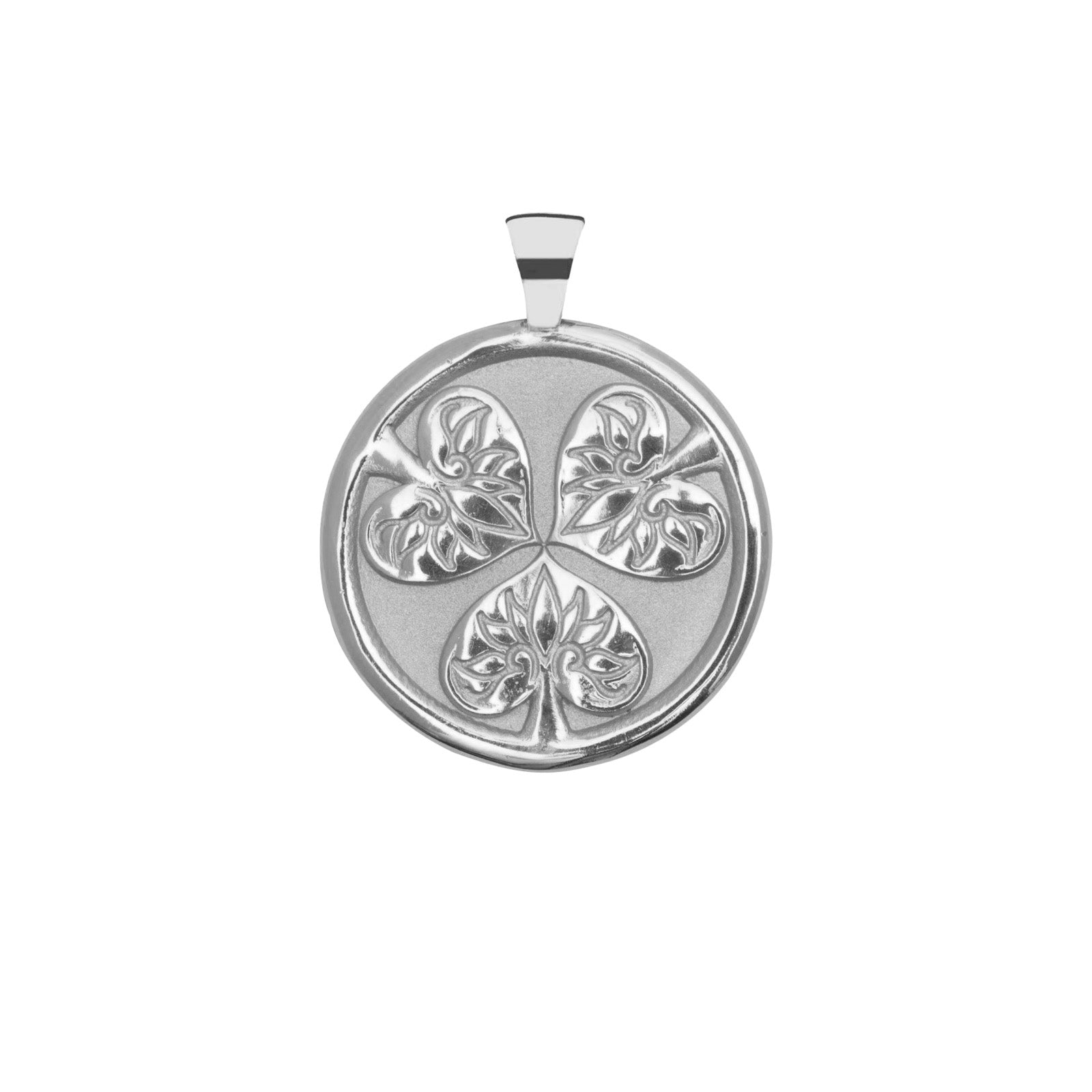 Silver Coin Featuring 3 hollyhock leaves