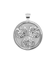 Silver Coin Featuring 3 hollyhock leaves