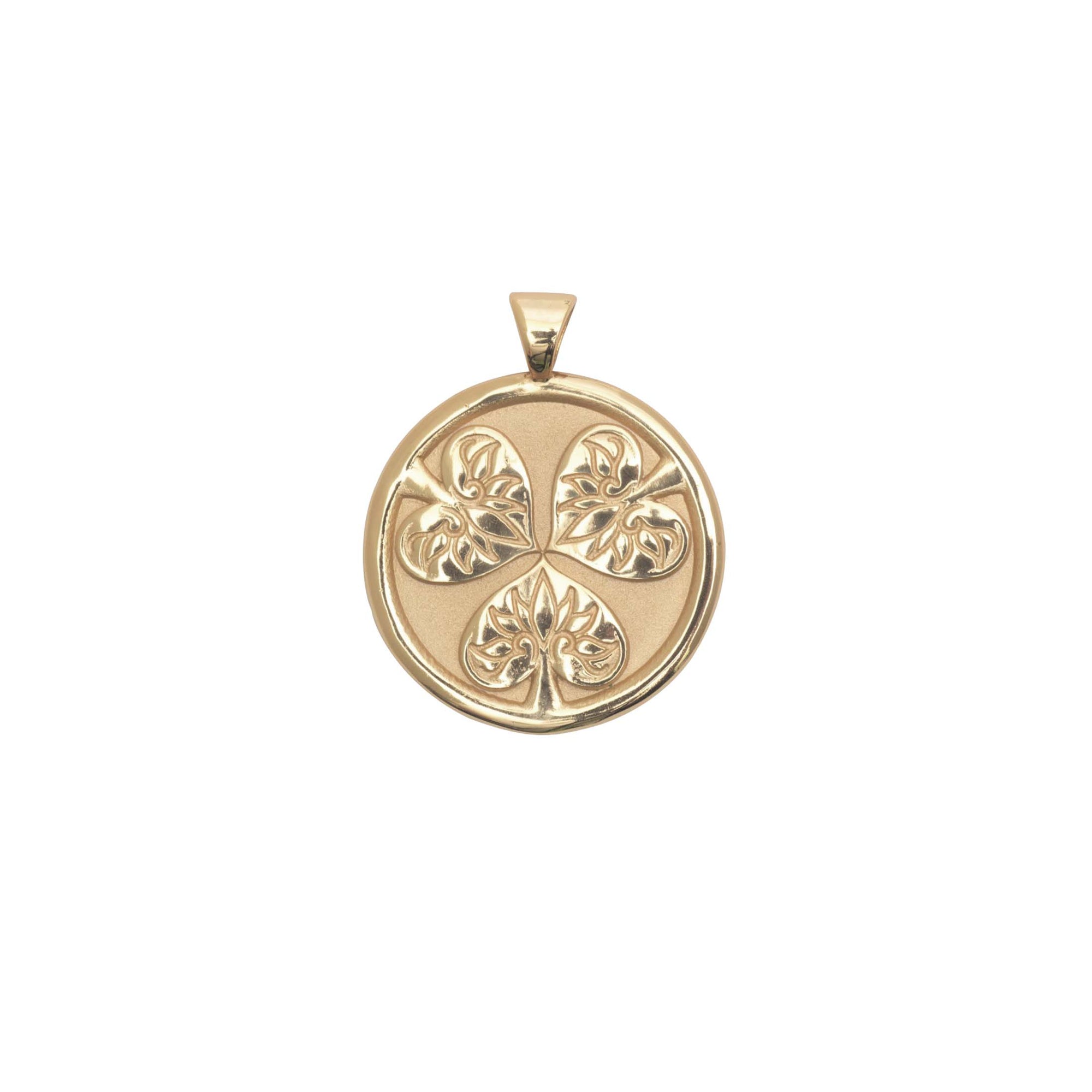 Gold Coin Featuring 3 hollyhock leaves