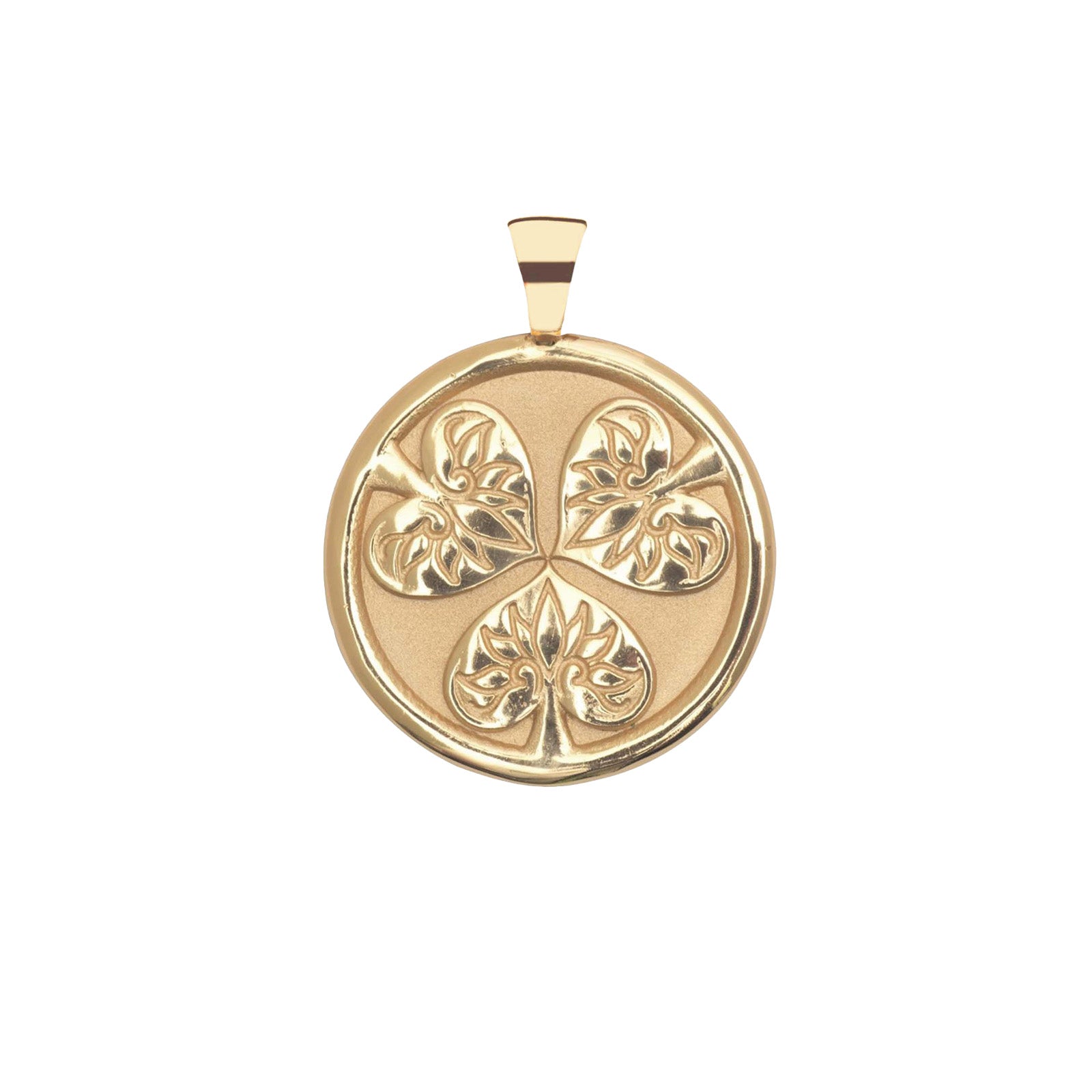 Gold Coin Featuring 3 hollyhock leaves