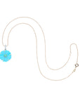 Carved cherry blossom on 10 karat delicate chain