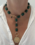 Chunky Malachite Lariat Necklace