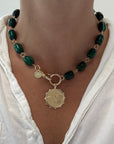 Chunky Malachite Lariat Necklace