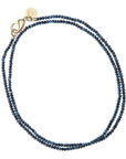 Diamond Cut Double Wrap Beaded Necklace in Kyanite