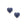 Lapis heart stud earrings with matching blue enamel border