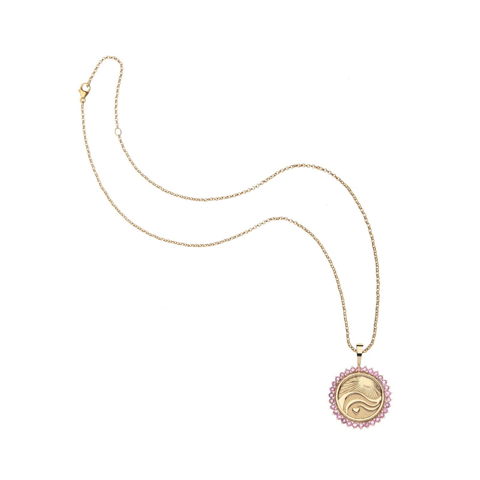 Love Courage Strength petite embellished coin on classic rolo chain