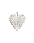LOVE Carved Mother of Pearl Full Heart Pendant in Solid Gold