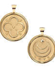 Gold LOVE Coin Pendant Shown Front and Back