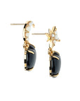 Side view of love you to the moon and stars drop earrings