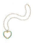 Love Open Your Heart Pendant on drawn link chain