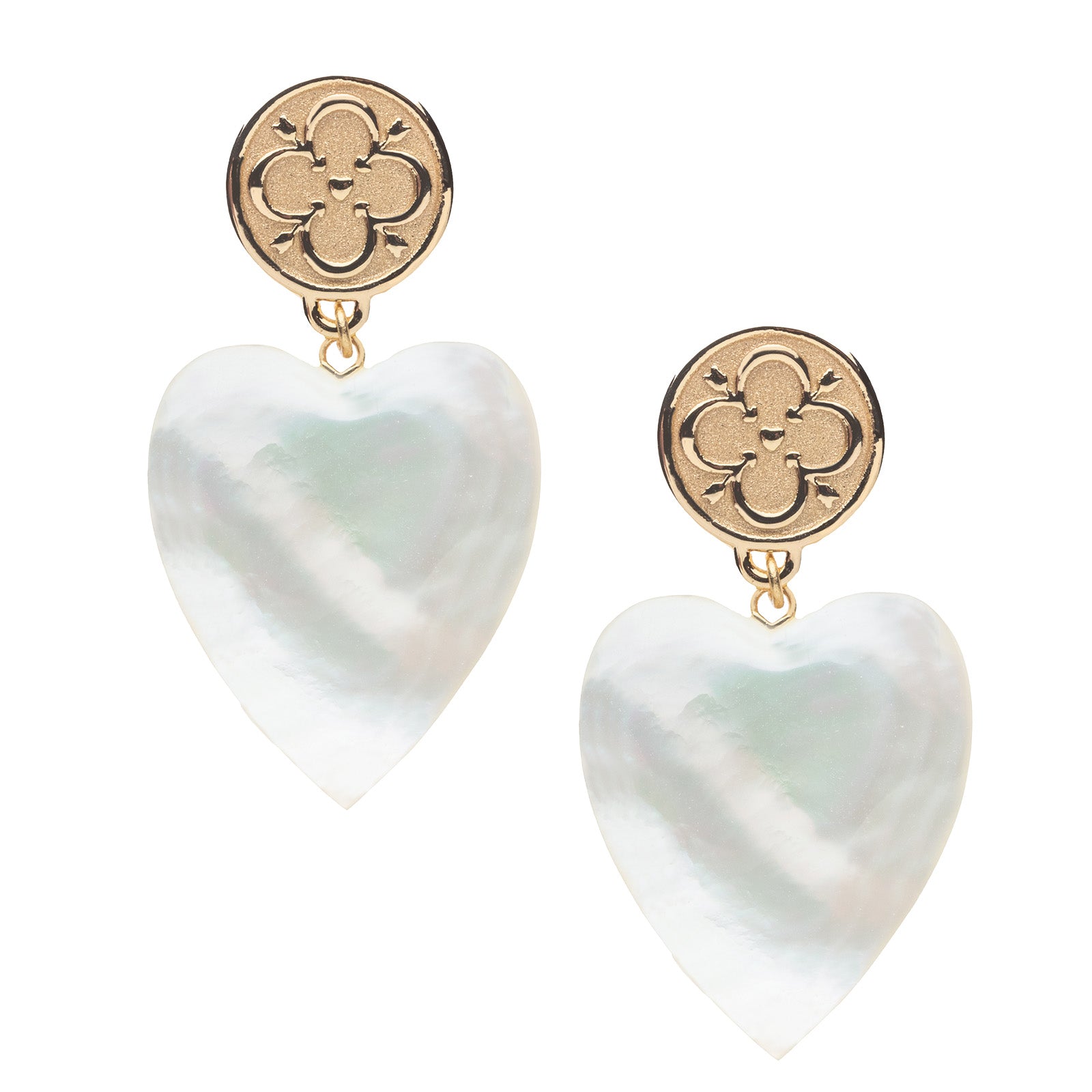 LOVE Carry Your Heart Earrings in Mother of Pearl Jane Win Jewelry