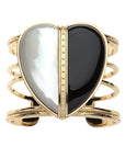 LOVE Split Carry Your Heart Cuff in Mother of Pearl and Black Agate