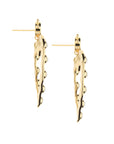 Side view of the love in the sun earrings in mother of pearl