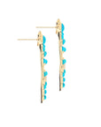 Side view of the love in the sun earrings in turquoise