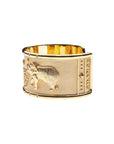 Side view of bonne chance elephant cuff