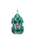LUCKY Malachite Frog Pendant in Solid Gold