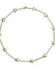 Gold chain with stations of puffy 5-point stars