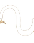 Gold rabbit pendant on 10 karat adjustable chain