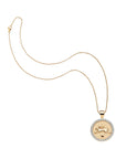 The lucky petite embellished rabbit coin on the classic rolo chain