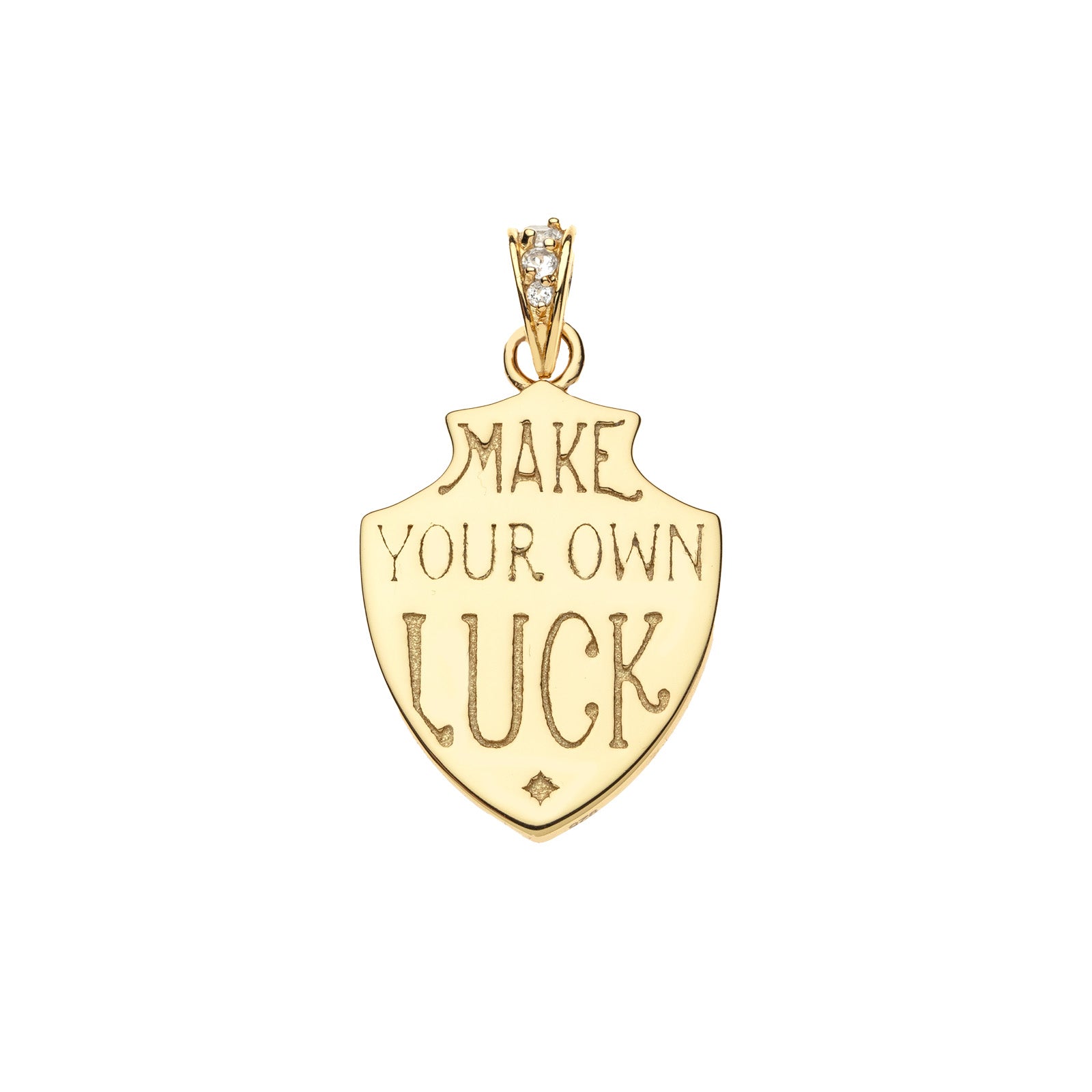 Pendant Coin Necklace with Symbol and Inspired Word - LUCKY – Jane