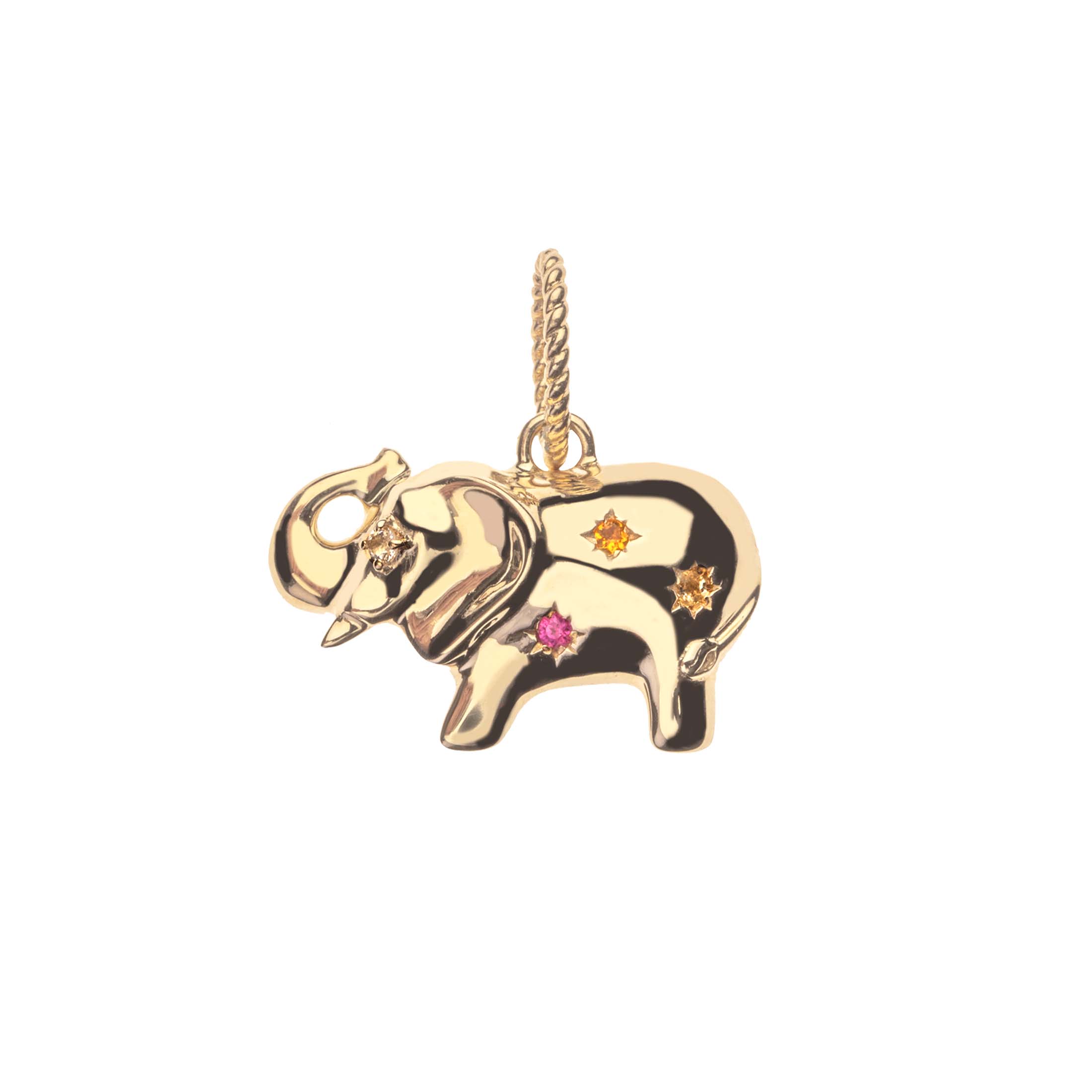 LUCKY Wishful Elephant Pendant in Solid Gold – Jane Win Jewelry