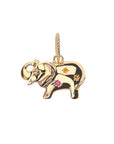 Gold elephant pendant accented with a rainbow of natural stones