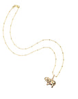 Gold elephant pendant on 14 karat satellite chain