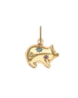 Gold pig pendant with rainbow of stones