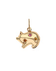Gold pig pendant with rainbow of stones