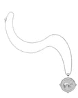 Silver Lucky Bonne Chance Coin on Classic Rolo Chain