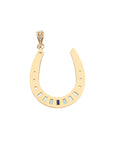 Back of gold horseshoe pendant