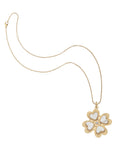 Four leaf clover pendant on classic rolo chain