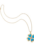 LUCKY in Love Clover Pendant with Turquoise