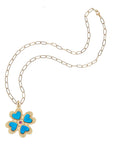 LUCKY in Love Clover Pendant with Turquoise