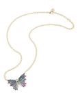 Gold and black mother of pearl butterfly necklace